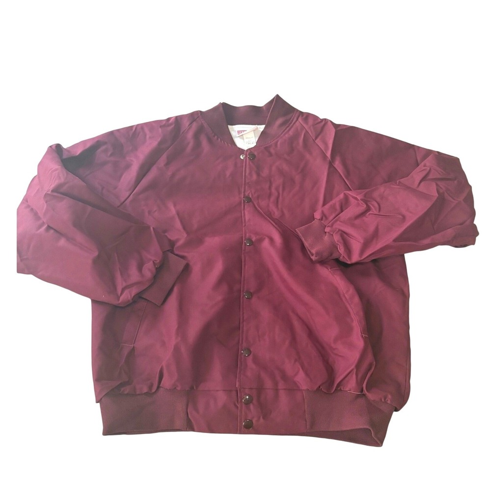 Vintage Hartwell Maroon Bomber Jacket Mens XL USA Made Snap Front 90s